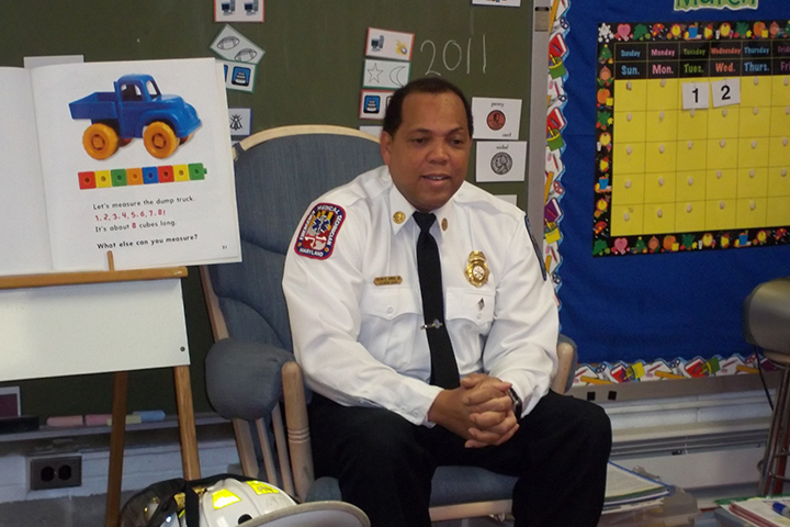 Julian sitting in classroom